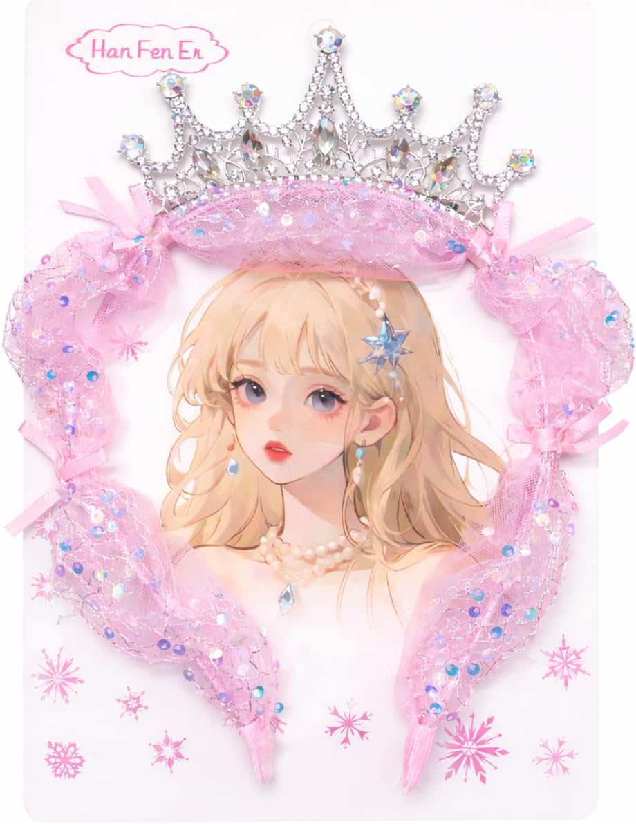 B-09 pink sequin tiara