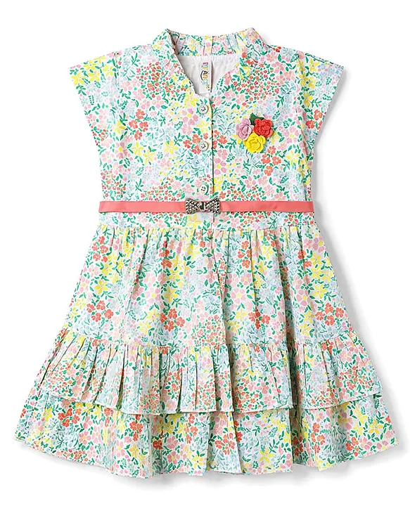K-02 Enfance Core Cotton Floral Tiered Dress
