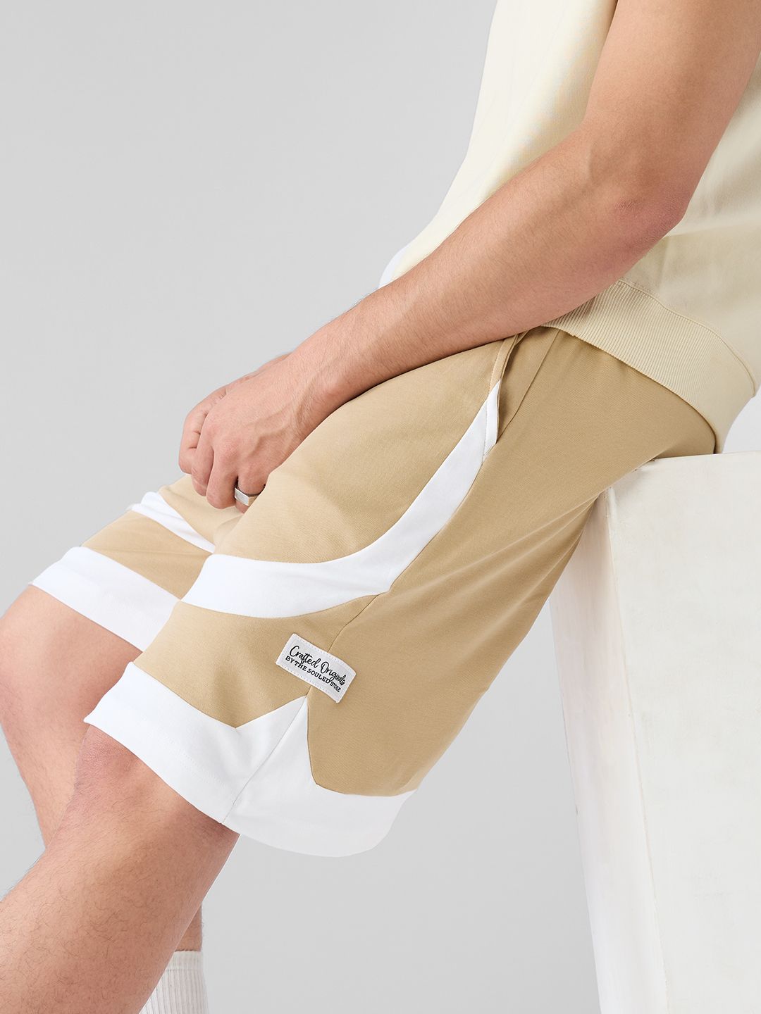 N-25 The Souled Store TSS Beige Factor Bermuda Shorts