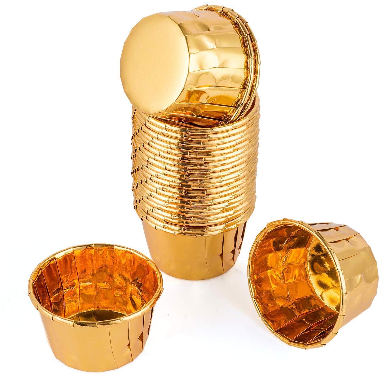 B-13 7horse 30pc Pure Gold Foil Metallic Cupcake Liners