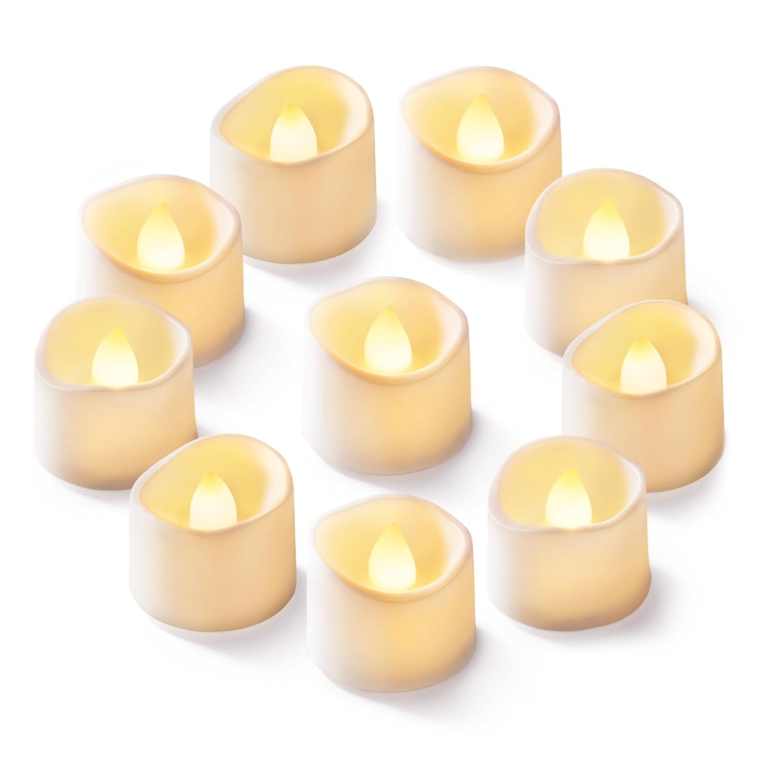 B-14b Homemory 12-pack Flickering Flameless LED Tea Light Warm White
