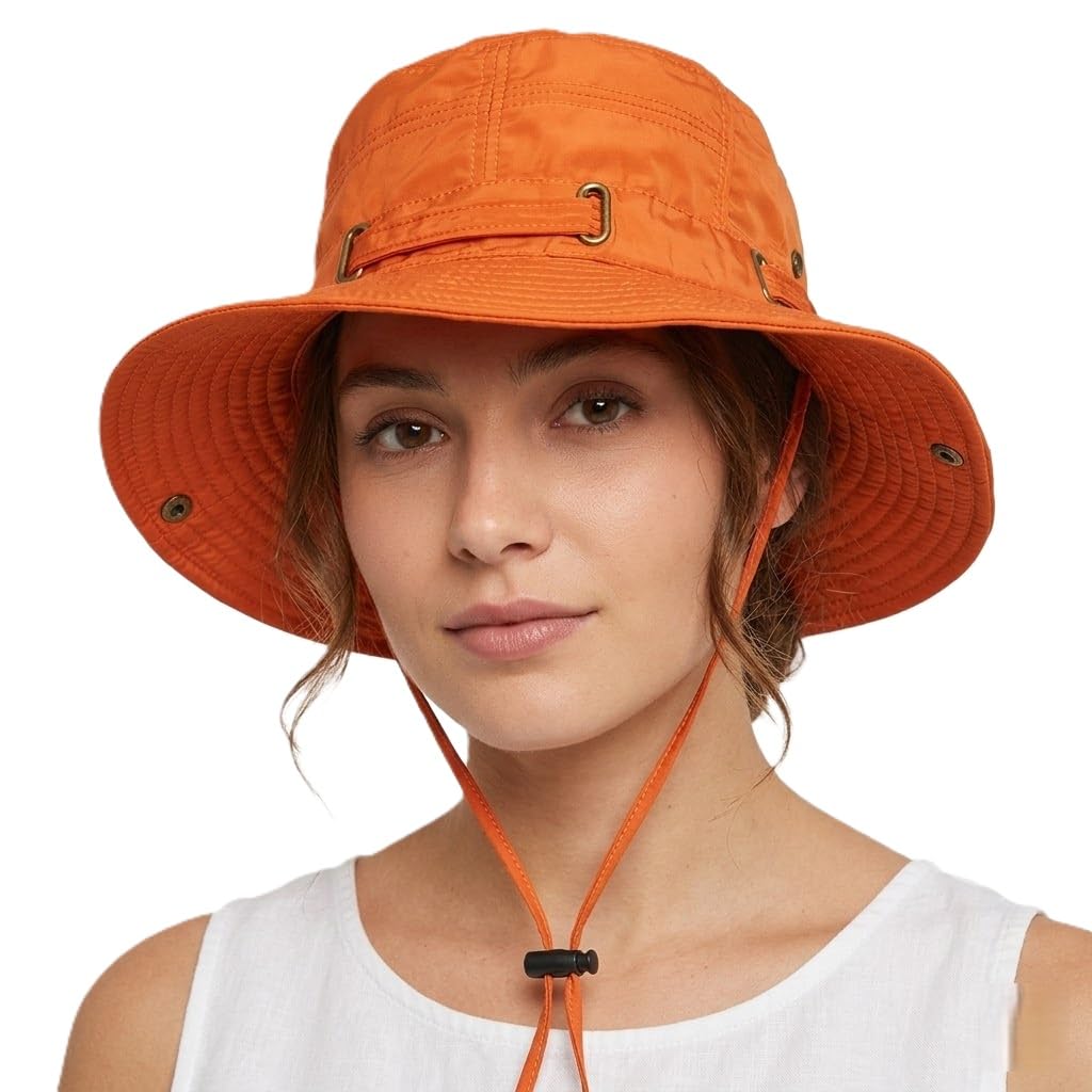 F-21a Alexvyan orange UPF wide-brim hat