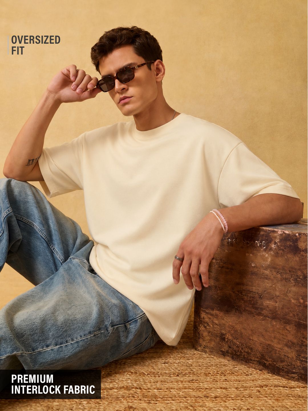 N-31 Souled Premium Essentials Eggshell oversized tee