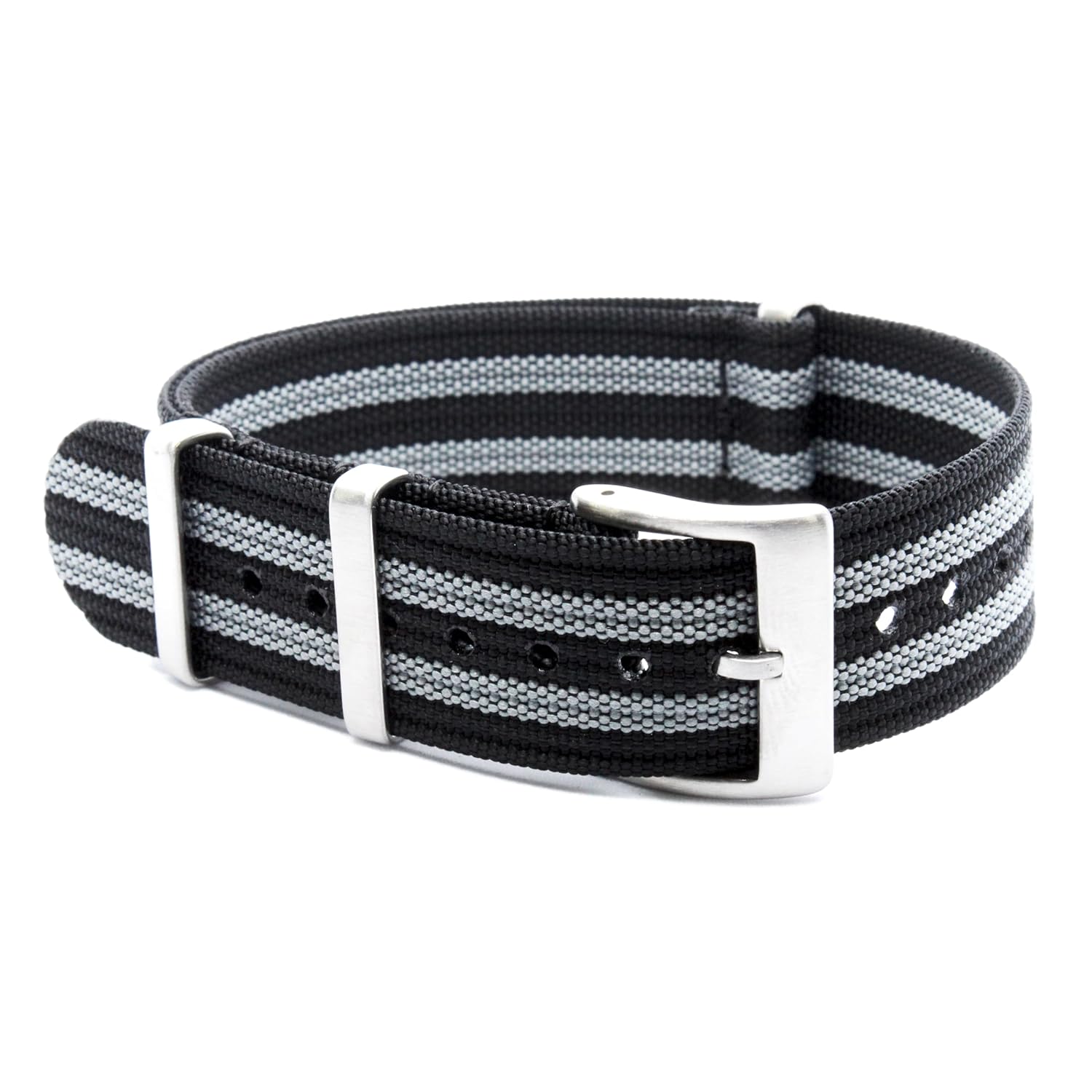 N-38b WAMD Ribbed NATO Bond stripe (black/grey/black) 22mm strap