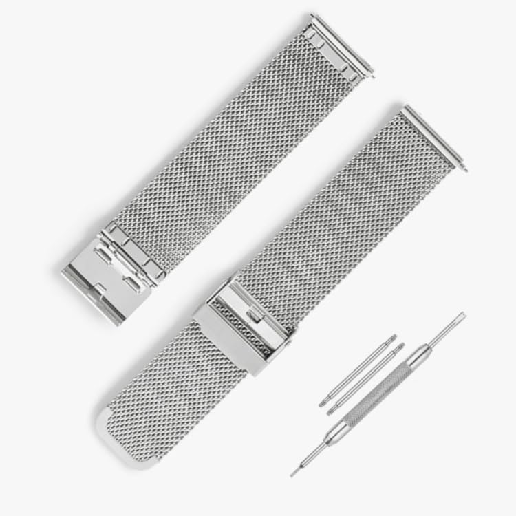 N-40 Lineon 304 Stainless Milanese Mesh silver 22mm strap