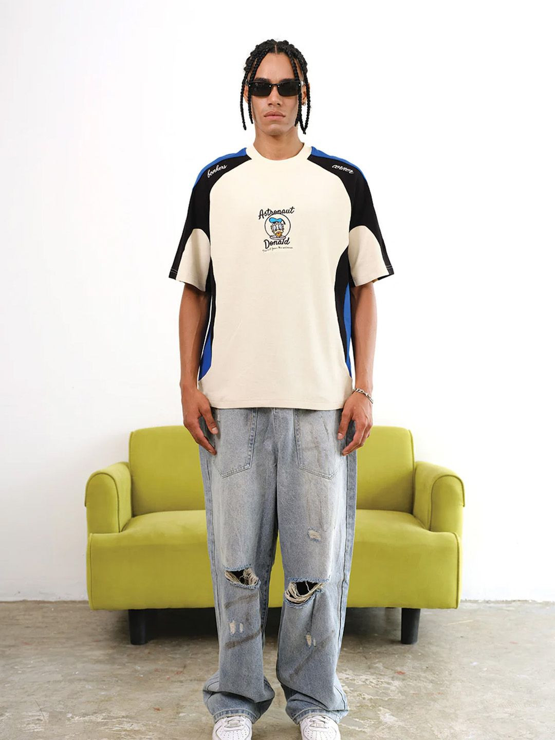 N-42 Bonkers Corner Donald Duck Cream Oversized Tee L