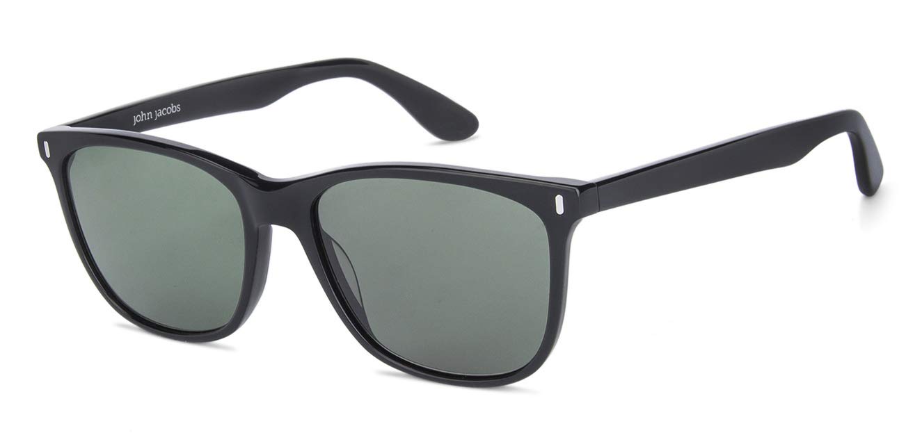 N-12b John Jacobs Wayfarer JJ S13311-C3 (premium black acetate, full-rim)