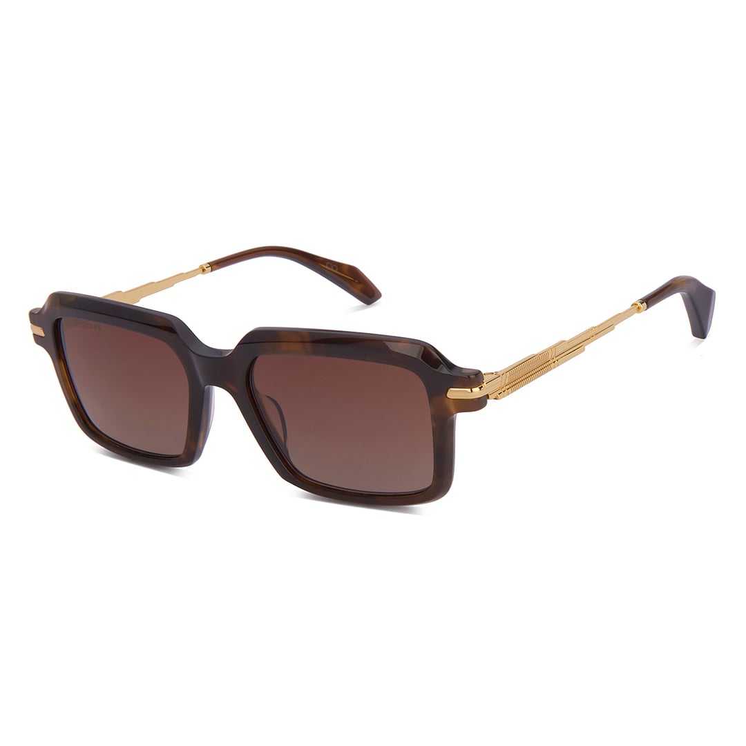 N-12d John Jacobs JJ S17084-C1 Tortoise Gold Brown Gradient Full Rim Rectangle Sunglasses