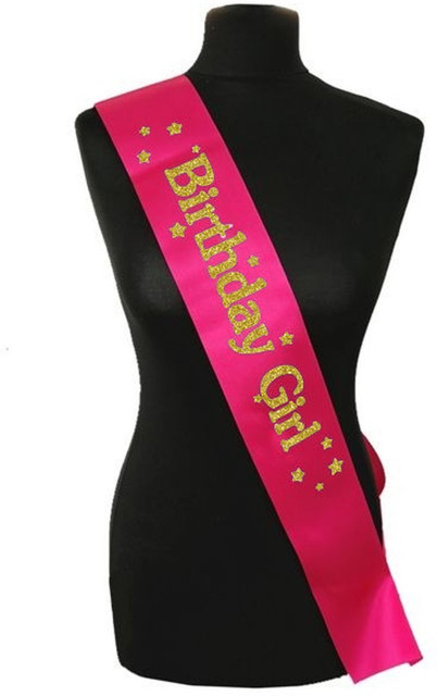 B-06 Party Propz rose pink sash birthday girl