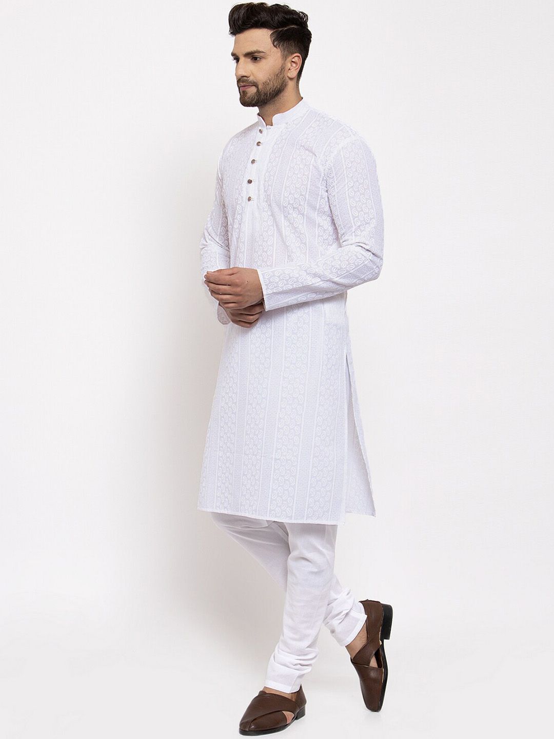 N-18 Jompers Cream Chikankari Kurta