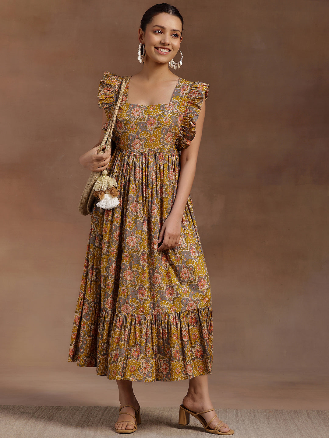 Y-04 Libas mustard fit and flare