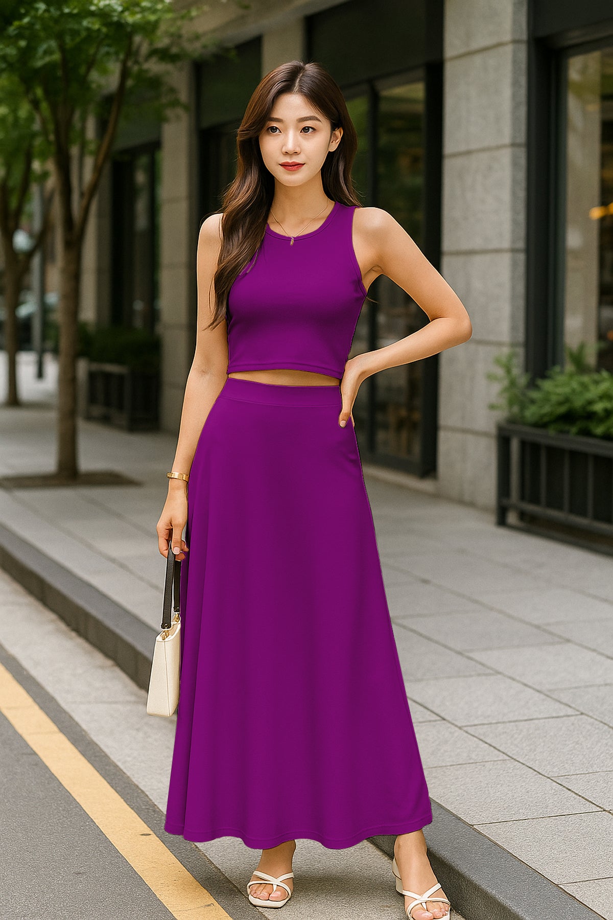Y-19 Moomaya Crop + Flared Maxi Skirt SCS10