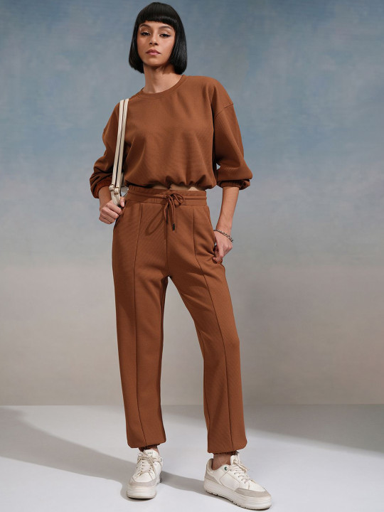 Y-22 Tokyo Talkies Brown Textured Co-Ord