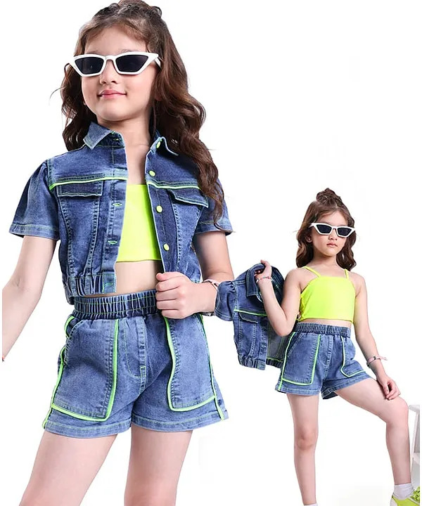 Owned Ollington indigo denim crop jacket 3-pc — Day 16 flight