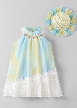 Owned Hopscotch mint+yellow fringes lace tie-dye — Day 13 villa alt